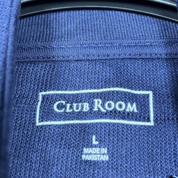 CLUB ROOM STRIPED FLEECE HALF ZIP MOCK NECK SWEATER MEN’S LARGE GRAY/WHITE NWT - Picture 8 of 10